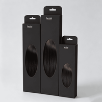 Boîte d'emballage personnalisée pour extensions de cheveux avec logo, boîte en carton mignonne pour extensions de cheveux avec crochets, boîte à accessoires capillaires bon marché