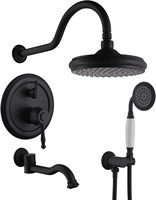 HOMEDEC Systèmes de douche modernes de luxe, Ensemble de robinetterie murale avec douchette à jet/pluie/massage, Robinet en laiton pliable