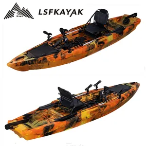 Customized Logo Plastic Single Sea Fishing Kayak Pedal Drive Kayak For Sale Rowing Boat Made In China