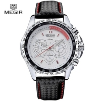 MEGIR 1010 Jam Tangan Pria Original Quartz Fashion Terlaris, Arloji Mewah, Reloj Montres Homme, Hadiah untuk Pria