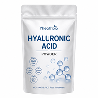 Poudre d'acide hyaluronique de qualité alimentaire et cosmétique, poudre pure d'hyaluronate de sodium en vrac, personnalisation OEM
