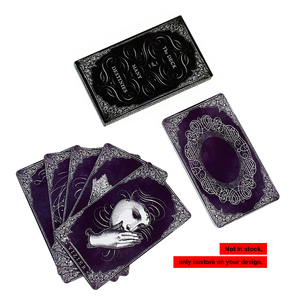 Jeu de cartes Oracle d'art avec impression personnalisée de qualité supérieure, bords dorés argentés, et boîte de rangement violette pour les lecteurs de Tarot - Product Image 1