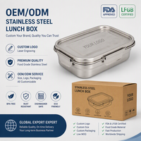 Boîte à lunch en acier inoxydable à 4 compartiments, conteneur alimentaire bento pour enfants et adultes, portable et chauffable