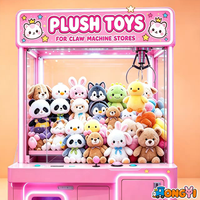 Vente en gros de peluches de 8 pouces pour machine à griffes, commande en gros, figurines de dessins animés adorables pour stand de carnaval et salle de jeux intérieure