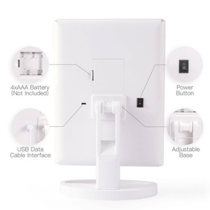 Miroir de maquillage grossissant à LED, miroir triple pliable éclairé, miroirs cosmétiques avec lumière - Product Image 6