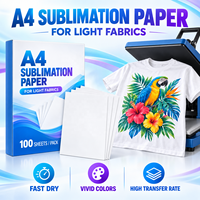 Papier de transfert thermique écologique à surface brillante pour impression numérique par sublimation, 100 feuilles A4 compatibles