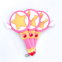 Miroir cosmétique à main personnalisé Design de mode personnalisé ou image de dessin animé miroir de maquillage en PVC miroir suspendu bâton magique