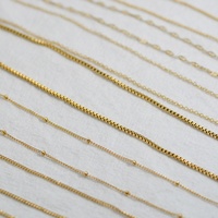 Collier tendance en acier inoxydable plaqué or, chaîne maille croisée de 45 cm, idéal pour un cadeau (vente en gros)