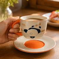 Ensemble tasse à café et soucoupe en porcelaine rayée 250 ml, mug en céramique au design minimaliste, compatible micro-ondes et lave-vaisselle, logo personnalisé, vente en gros, cadeau