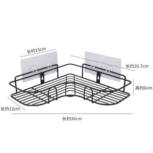 Étagère <span class=keywords><strong>d</strong></span>'<span class=keywords><strong>angle</strong></span> métallique adhésive puissante, sans perçage, pour salle de bain, triangle en fer, pour salon, vente en gros usine - Product Image 2