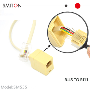 Ethernet RJ45 8p4c Nam để điện thoại RJ11 6P4C nữ ổ cắm ADSL kết nối chuyển đổi mở rộng Cáp Adapter - Product Image 2