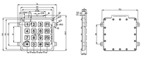 Teclado de plástico ABS con retroiluminación azul, teclado de Control de acceso a la puerta con conector de cabezal de PIN