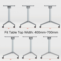 Grands Furniture Table de conférence contemporaine ergonomique extensible à plateau rabattable, bureau de formation mobile avec roulettes verrouillables pour bureau