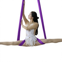Hamac de yoga aérien, ensemble complet, couleur unie, tissu extensible anti-gravité, tailles 4x2.8m-7x2.8m, logo personnalisable, utilisation en intérieur, adultes