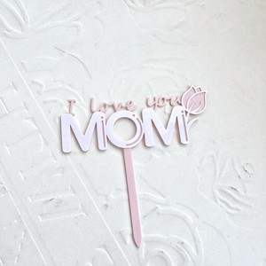 Honey And Sweetness Pearl Butterfly Cake Decoration Acrylic Mother's Day Cake Insert With Flowers Vintage Border - Product Image 6