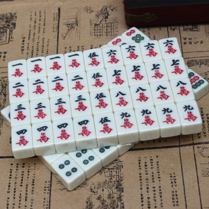 White Engraved Chinese Mahjong <b>Game</b> Set 144 Tiles <b>For</b> Family Gathering Play Leisure Time Holiday <b>Table</b> <b>Board</b> Entertainment - Product Image 2