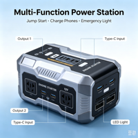 Démarreur de voiture 12V portable, booster de batterie automobile, batterie externe avec pinces intelligentes et lumière LED pour assistance d'urgence sur la route
