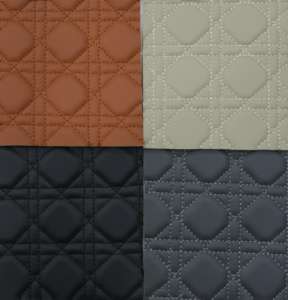 Litchi <span class=keywords><strong>matelassé</strong></span> point de diamant faux <span class=keywords><strong>cuir</strong></span> synthétique pour plancher intérieur de voiture - Product Image 5