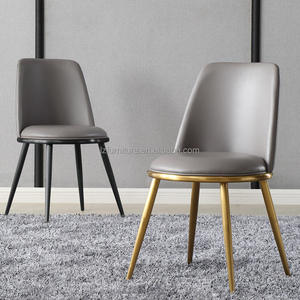 Silla de Esquina Metálica de Lujo Moderna, Simple y Duradera para Comedor, con Patas Negras y Doradas, Marca Love Zone - Product Image 2