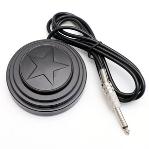 Pedal de pie redondo negro para tatuajes, interruptor de plástico con cable, control de fuente de alimentación, accesorios para máquina, pedal estable para estudio. - Product Image 6