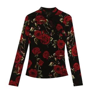 Primavera nueva <span class=keywords><strong>camiseta</strong></span> <span class=keywords><strong>de</strong></span> manga larga con estampado Floral <span class=keywords><strong>de</strong></span> malla con diseño <span class=keywords><strong>de</strong></span> <span class=keywords><strong>boca</strong></span> <span class=keywords><strong>de</strong></span> placa <span class=keywords><strong>de</strong></span> estilo Retro adelgazante para <span class=keywords><strong>mujer</strong></span> - Product Image 5