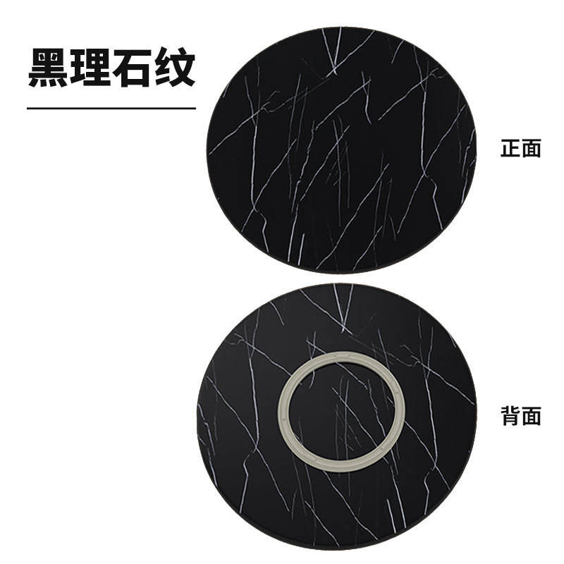 Patrón de mármol negro de 85 cm de diámetro.