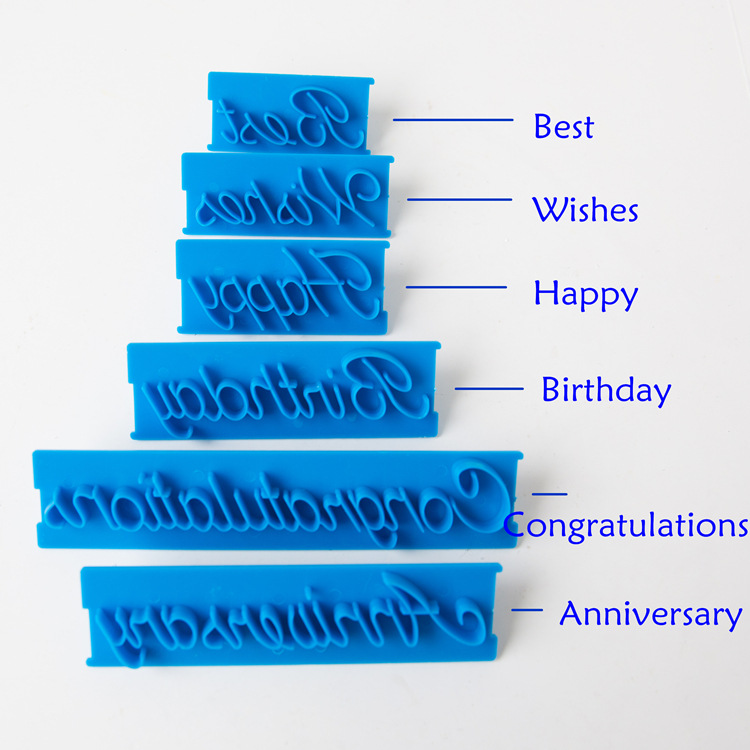 Set 6 Stampini Per Goffratura Fondente + 6 Spatole, Stampi In Plastica Per Decorazione Torte, 6 Stili Diversi