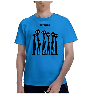 Unique Alien Group Sketch Men's <strong>Quirky</strong> Graphic Tee Mystery Sci-Fi Creature Cotton <strong>T</strong>-<strong>Shirt</strong> Street Style Oversized Casual Top - Product Image 3