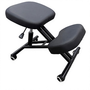 Silla Ergonómica para Arrodillarse, de Cuero PU, Altura Ajustable, Función de Masaje, Diseño Plegable, Marco Metálico - Silla de Oficina Moderna para Espalda - Product Image 3