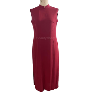 2025民族风格复古红色旗袍连衣裙或女性新款时尚休闲街装女装优雅中式旗袍 - Product Image 1