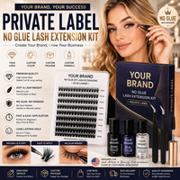 Kit Completo de Extensiones de Pestañas 5D W de Marca Privada, Adhesivo, Sellador, Removedor, Pinzas, Pelo Sintético Hecho a Mano, Libre de Crueldad Animal, para Marcas de Belleza