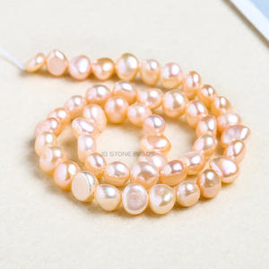 Vente en gros de perles d'eau douce baroques de forme irrégulière, à deux côtés, trou horizontal, brillantes, colorées, accessoires de bijoux DIY, directement - Product Image 4