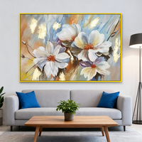 JZ Home Decor Grande rose peinte à la main peintures à l'huile toile mur Art travail peintures abstraites avec des fleurs