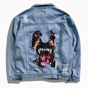 Klassische Jacke für Männer Tiere lässig individuell bedruckte Großhandel New Fashion Männer Jeans Jeans Jacke