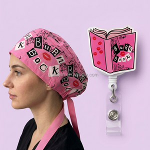 Gorros Quirúrgicos con Cola de Caballo, Forro de Satén, Logotipo Personalizado, Gorros de Enfermera con Lazos Traseros y Botones para Uso Hospitalario - Product Image 2