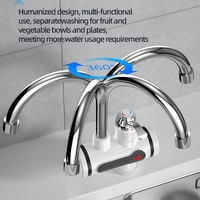 Robinet électrique instantané à double usage pour le chauffage de la baignoire Affichage LED de la température de l'eau chaude et froide Plastique Classe d'efficacité énergétique