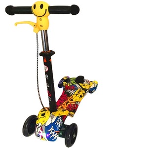Kids Scooter 3 <b>Wheel</b> Adjustable Height With Lights For 1-6 Years Old Children <b>Plastic</b> Body Pu <b>Wheels</b> Foot Scooter - Product Image 5