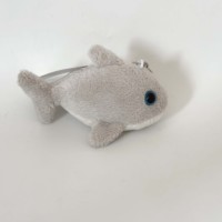 Porte-clés en peluche pingouin mignon pour enfants, petits animaux marins en peluche, poupée de dessin animé, cadeau pour enfant, mini porte-clés en peluche gris