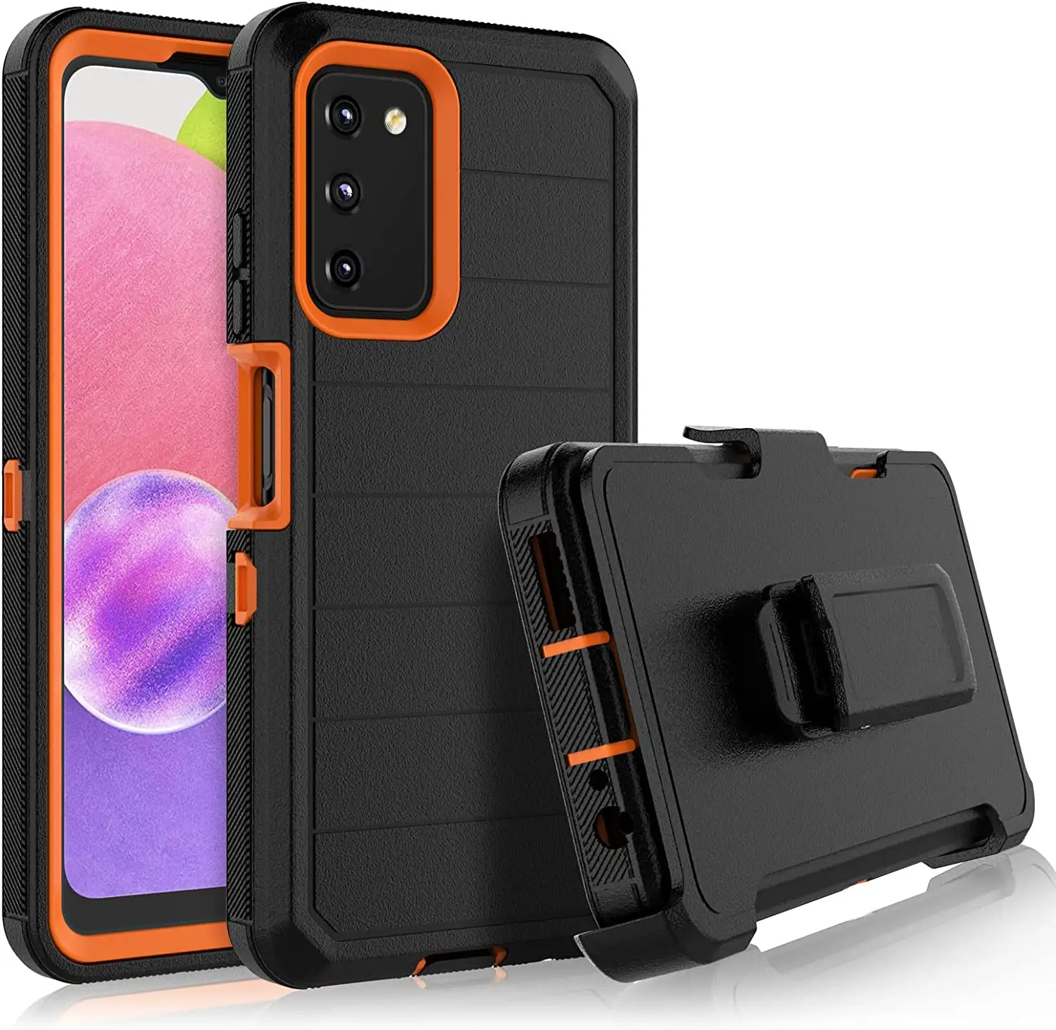 Rugged Case for OnePlus Nord N300 5G Belt Clip Holster Built-in Screen Heavy Duty Swivel Holster Kickstand Hard Shell cover