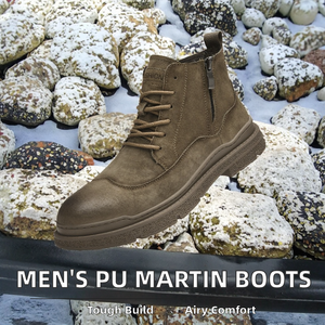 Bottes de neige décontractées britanniques pour hommes, nouvelle mode, en cuir véritable, à lacets, antidérapantes, respirantes, pour l'automne - Product Image 5