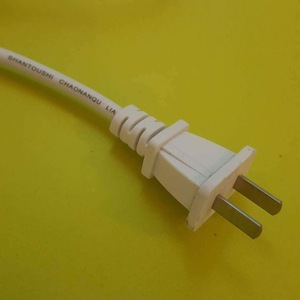 White 2 Pin Flat <b>Plug</b> Power Cord For Electric Vehicle Charging <b>Replacement</b> Use China Made - Product Image 4