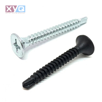DIN 18182-2 vis auto-perceuses pour cloisons sèches à tête clairon 3.5x25 noir phosphatant C1022a tête de trompette auto-perceur à double filetage