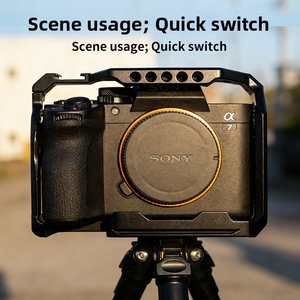 Cage pour caméra <span class=keywords><strong>Sony</strong></span> avec support trépied pour A7R2 A7M2 A9 A7M3 A7R3 A7M4 A7R4 A7R4A A1 A7S3 A9II A7R5 – Rig vidéo - Product Image 4