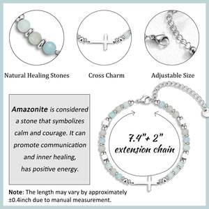 Bracelet croix pour femmes filles, cadeaux chrétiens pour fille petite-fille soeur amie nièce à l'<span class=keywords><strong>anniversaire</strong></span> de Noël - Product Image 4