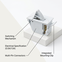 Interruptor de Botón para Refrigerador, Blanco, de 4 Pines, Material de PC, Rendimiento Estable, 250V, 5A
