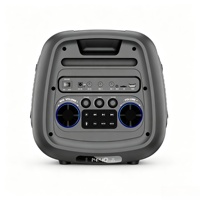 Enceinte d'extérieur pour divertissement à domicile, double woofer de 8 pouces, son aiguisé, anneau lumineux RGB, audio portable, batterie au lithium 7,4 V 4500 mAh