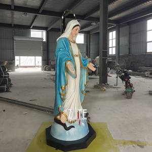 चर्च की सजावट के लिए जीवन-आकार की वर्जिन मैरी प्रतिमा रेसिन फाइबरग्लास पॉलीरेसिन मैडल मॉडल चित्रित घरेलू सजावट - Product Image 2