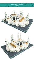 Wange 4226 Grande Mosquée de la Mecque en Arabie Saoudite, Kaaba, Monument architectural, Kit de construction éducatif en plastique DIY, Vente en gros transfrontalière