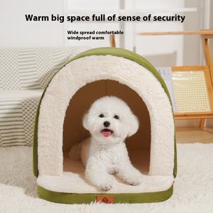 Klein Formaat Winter Warmte Hond Huis Wasbaar Huisdier <span class=keywords><strong>Bed</strong></span> Voor Alle Seizoenen Huis-Vormige Winter Benodigdheden Voor Kleine Honden - Product Image 4