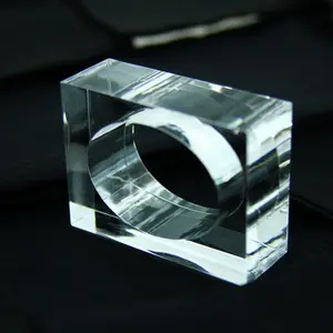 Anel de guardanapo quadrado acrílico cristal, decoração porta guardanapo